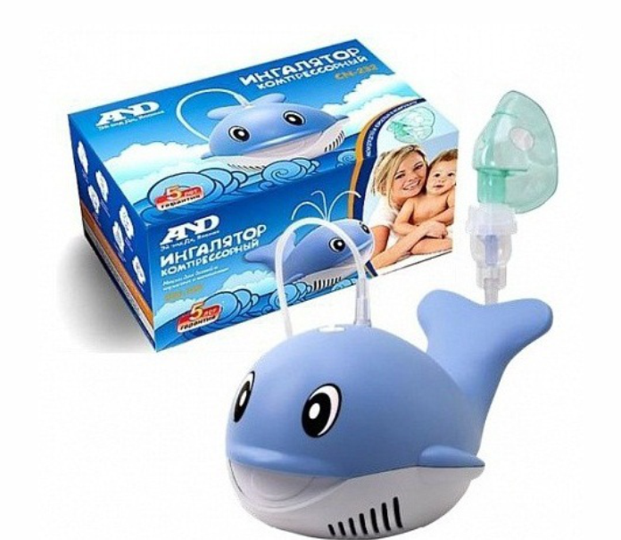 Ингалятор MEDICAL SUPPLIES A&D CN-232 children`s compressor inhaler dolphin